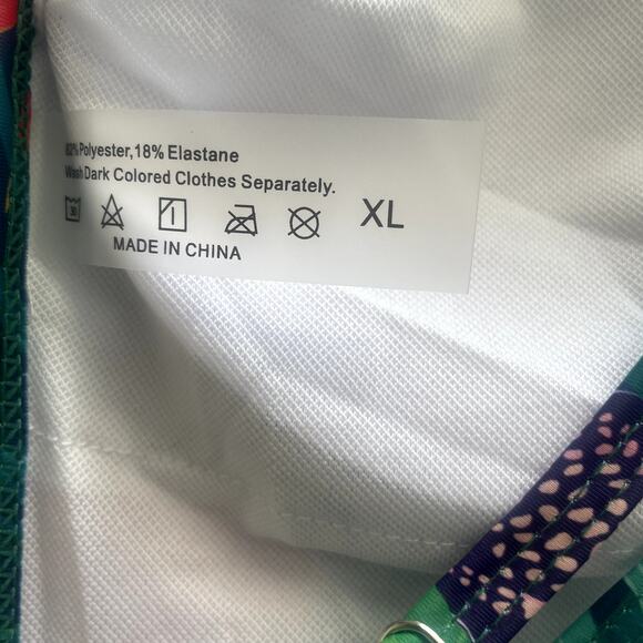 Swim Summer Beach Tropical Printed Hollowed Out One Piece Floral Sz XL - Picture 6 of 9